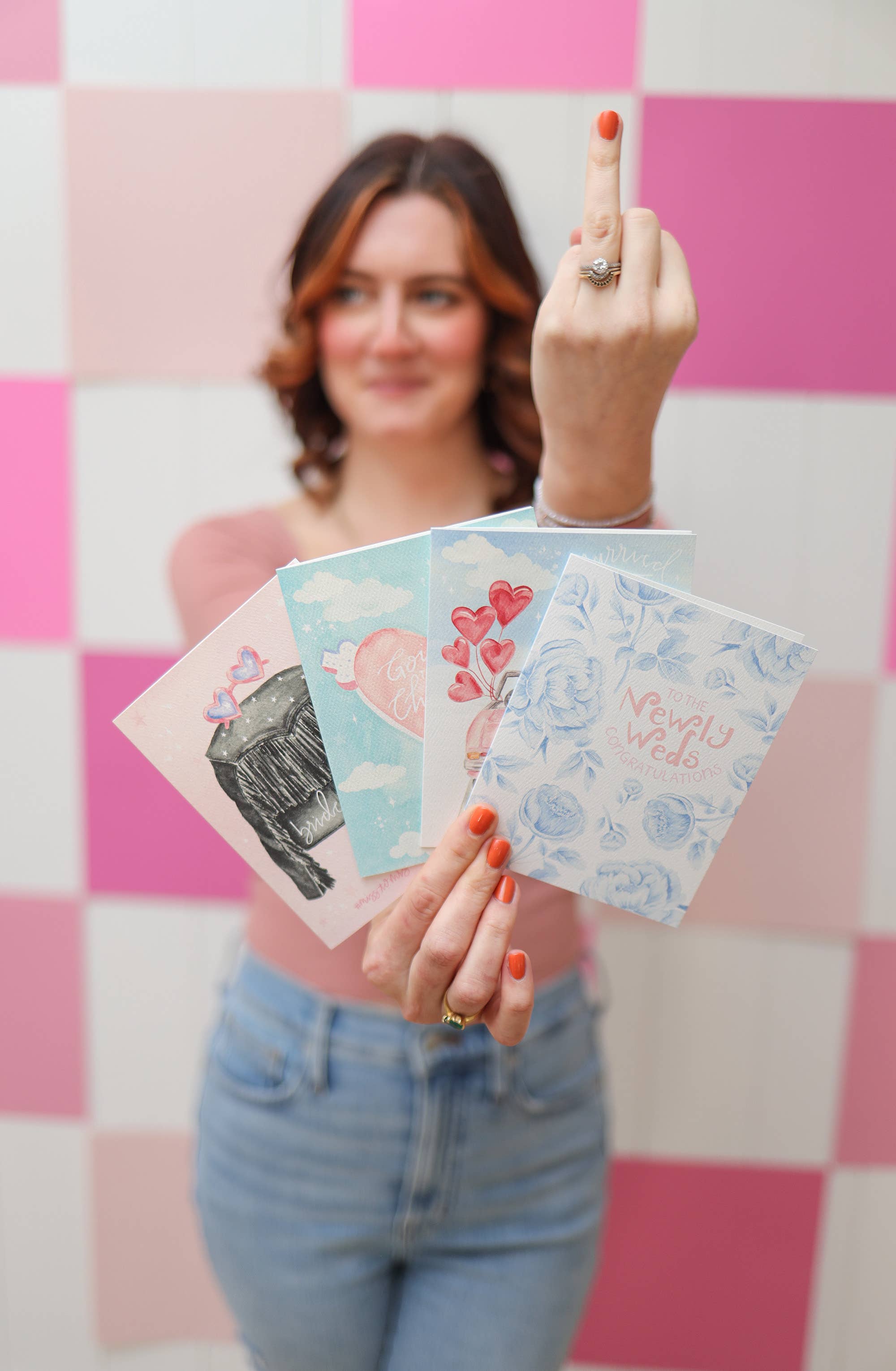 Stephanie Tara Stationery – Großhandel Hochzeitskarte – Herzlichen Glückwunsch an das Brautpaar, etwas Blaues Hochzeitskarte4