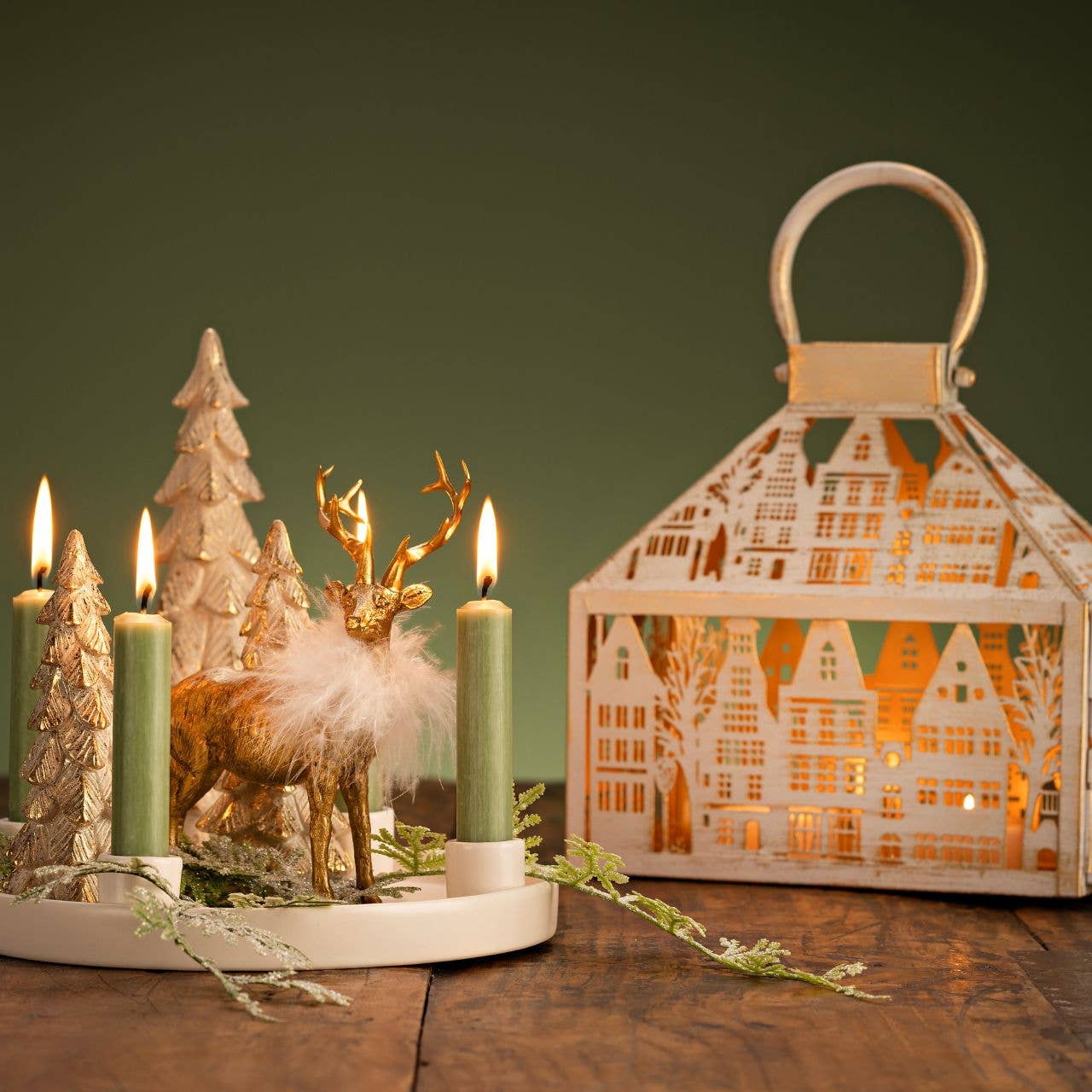 Wurm - Wholesale Tapered Candle/Candlestick - Taper candle dyed through from wax sage (H) 10cm Ø2cm Burning time approx. 4 hours.1