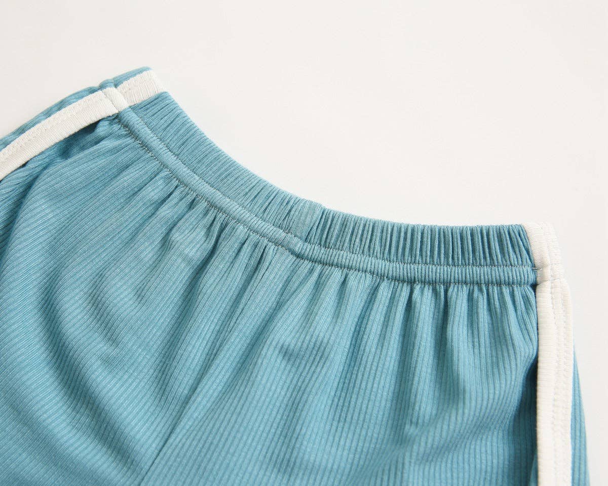 MyKids-USA® - Wholesale Top & Short Set - Baby - Baby Solid Color Neck Color Matching Design Sports Sets In Summer11