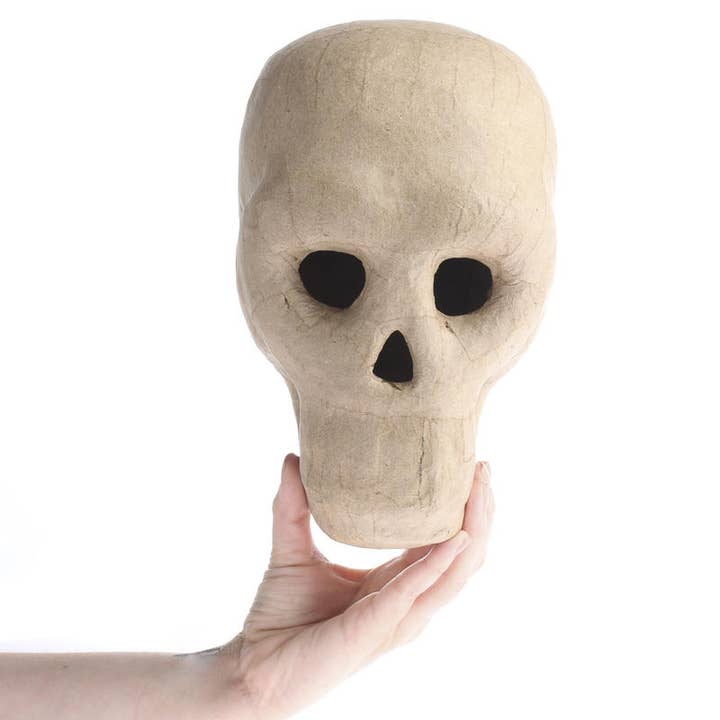Factory Direct Craft - Wholesale Decorative Tabletop Object - Life Sized Paper Mache Skull - 10" x 6" x 8"3