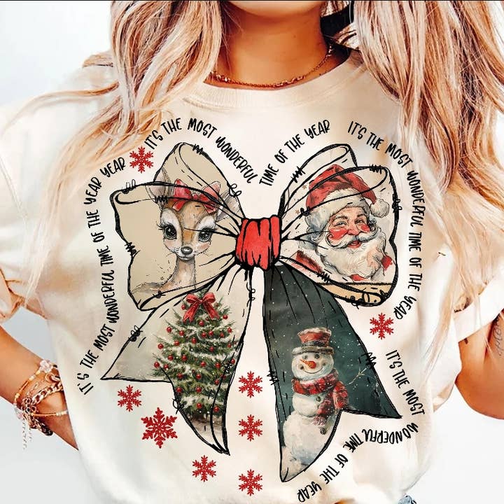 Wunderbare Zeit des Jahres Schleifen Grafikbekleidung für den Großhandel von Carolina Moon