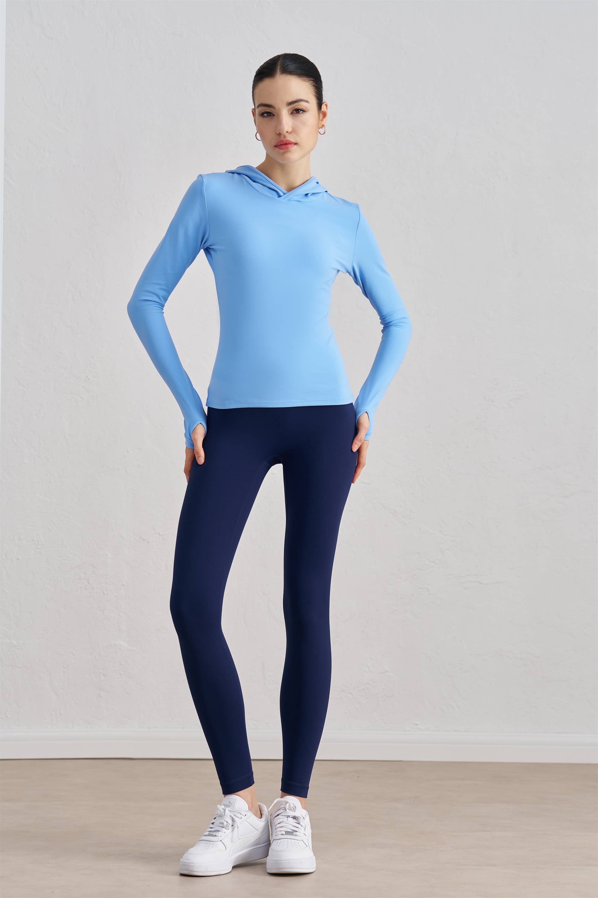 91thelabel - Wholesale Athletic Top - Women's - Juno Long Sleeve Active Top With Hoodie 15