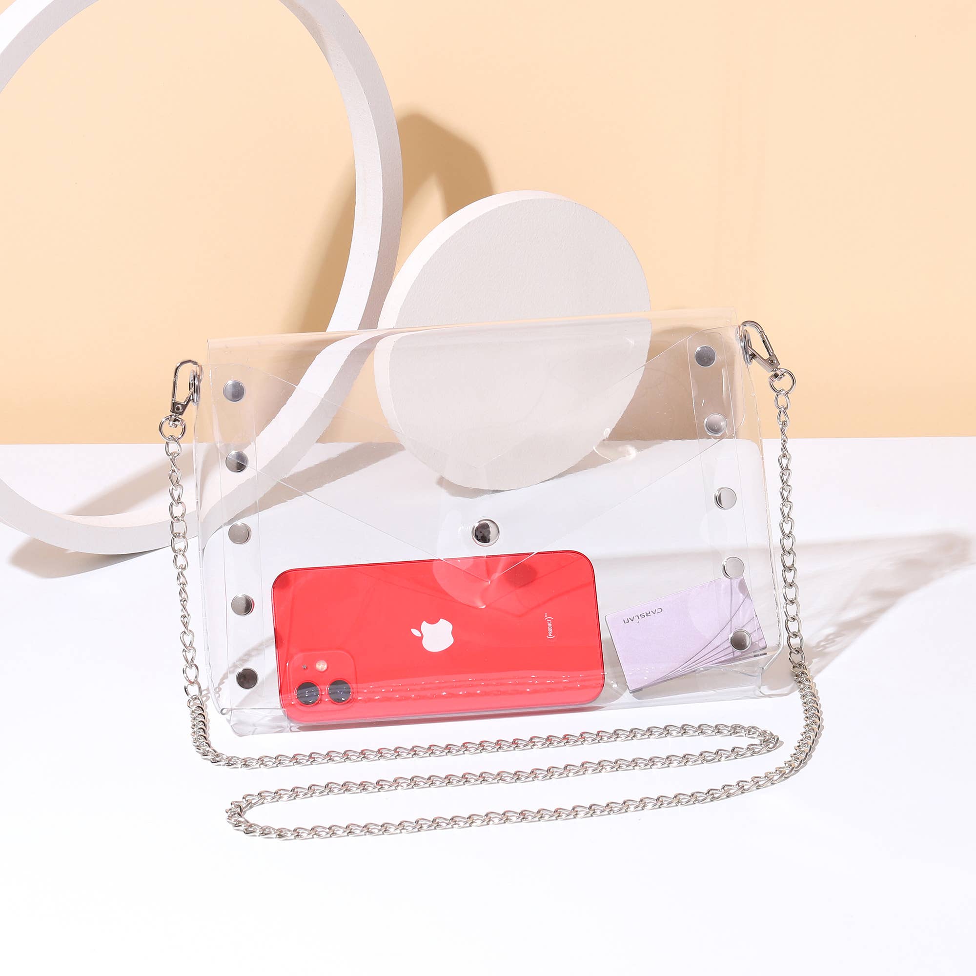 Natalie Mills - Wholesale Crossbody Bag - Women's - Selena Clear Handbag in Silver2