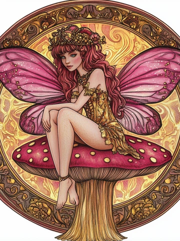 Roze Fee Tamboerijn en Lint Muurdecoratie voor wholesale door Bodhi Leaf Market