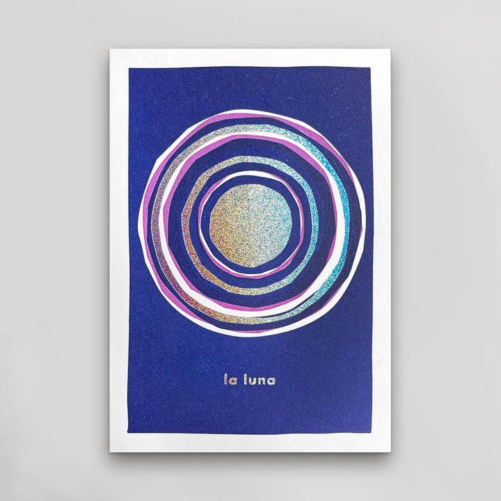 La Luna Holographic Postcard for wholesale by Hammerpress