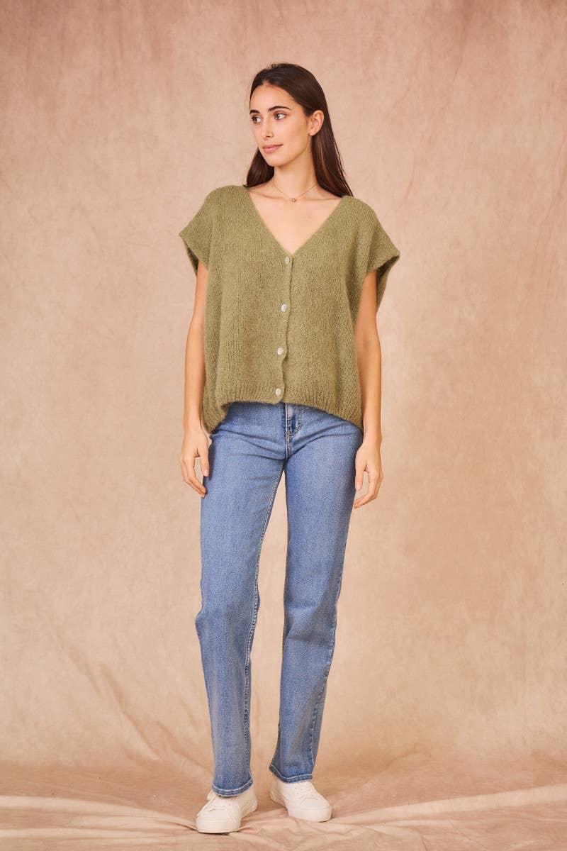 Calie Paris - Wholesale Knit Sweater - Women's - Kid Mohair Sleeveless Cardigan13