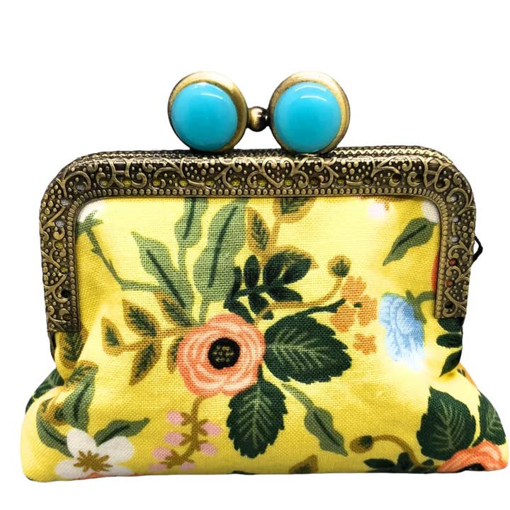Kiki & Syds Mini Clutch Coin Purse - BIRCH CANARY- Blue for wholesale by Kiki & Syds