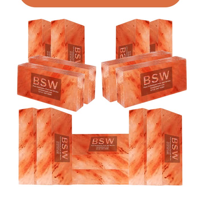 Himalayan Pink Salt Bricks 8" x 4" x 2" - Pack of 100 for wholesale by Build Salt Wall