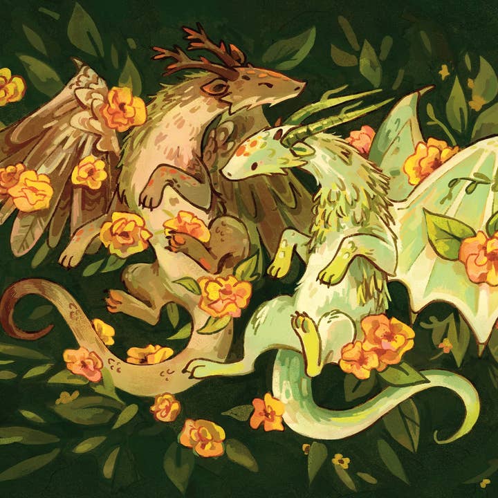 Blomdrakar - Tryck (två storlekar) för wholesale av JelArts