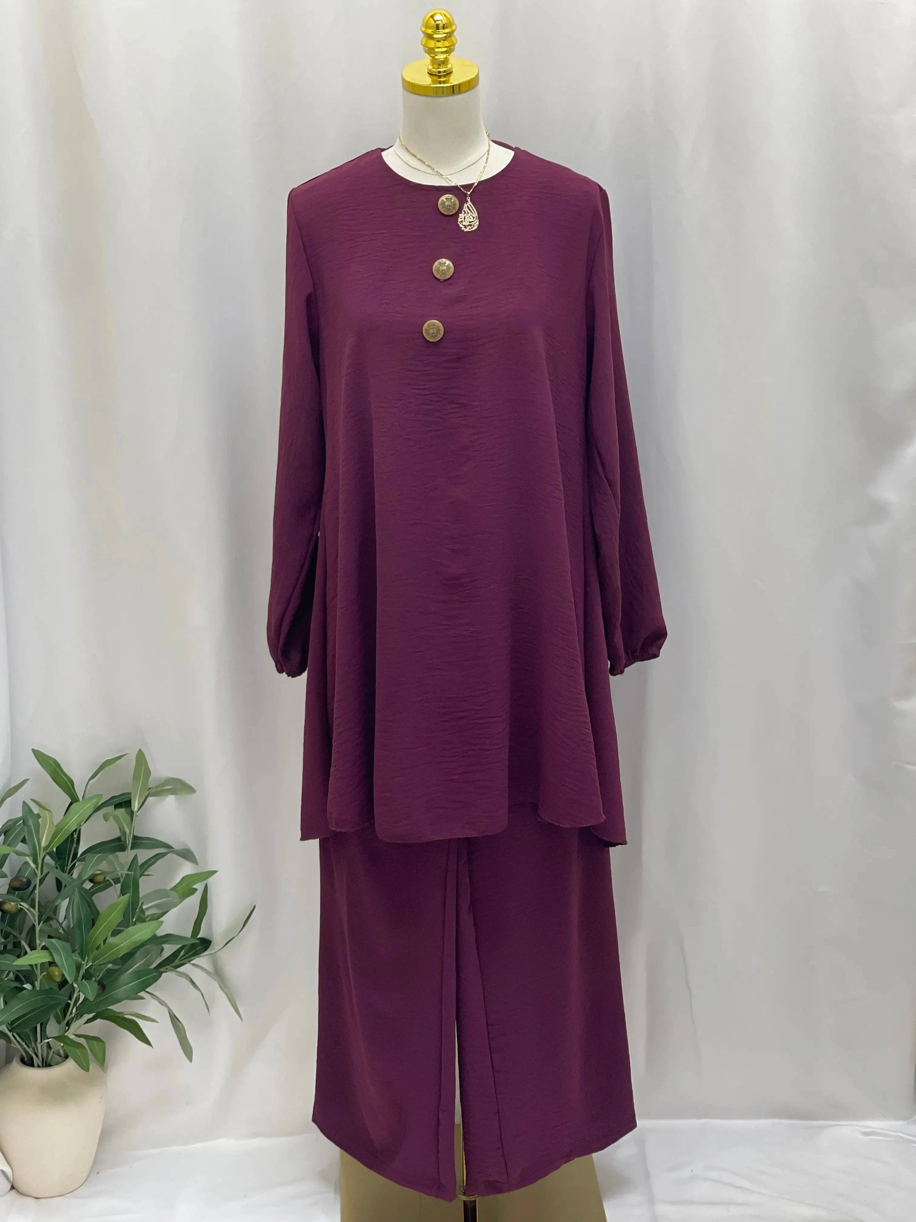 Palestinian Elegance - Wholesale Top & Pant Set (NOT Loungewear) - Women's - Modest Women's Long Tunic & Pant Set - Contemporary & Stylish5