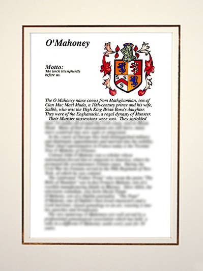 O'Mahoney for engroshandel hos Family Histories