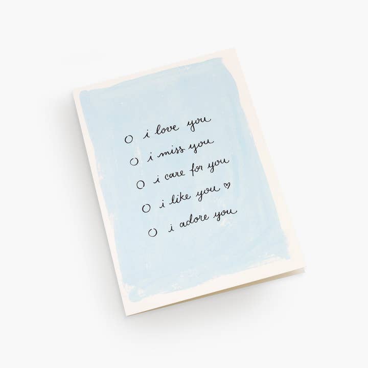 Day One Paper Co. - Wholesale Love Card - Love Card "Love Checklist"1