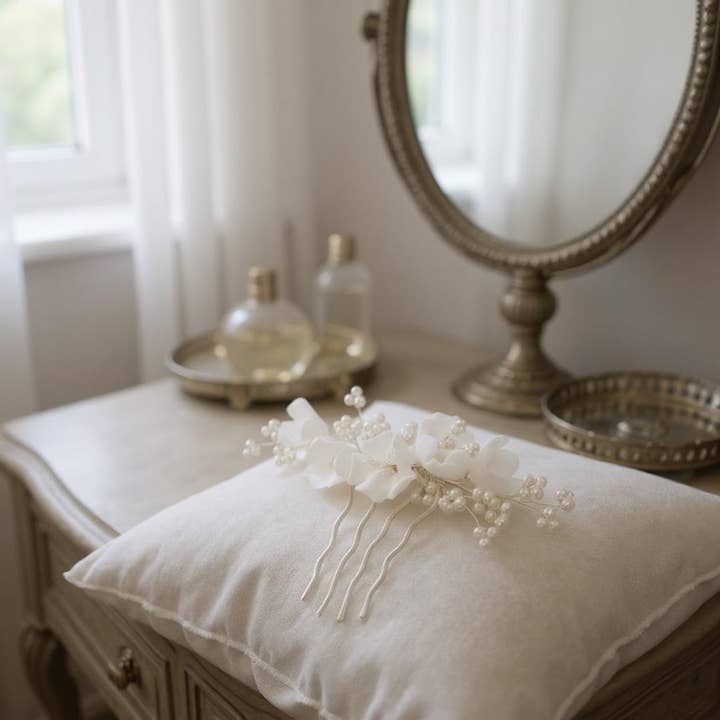 COLEÇÃO ATHENA - CONJUNTO CHIC DE PENTES - HC306 PRATA por atacado de Athena Bridal Jewellery