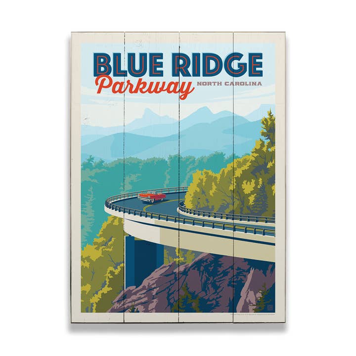 Blue Ridge Parkway Linn Cove Viaduct - Wood & Metal Wall Art for wholesale by Old Wood Signs