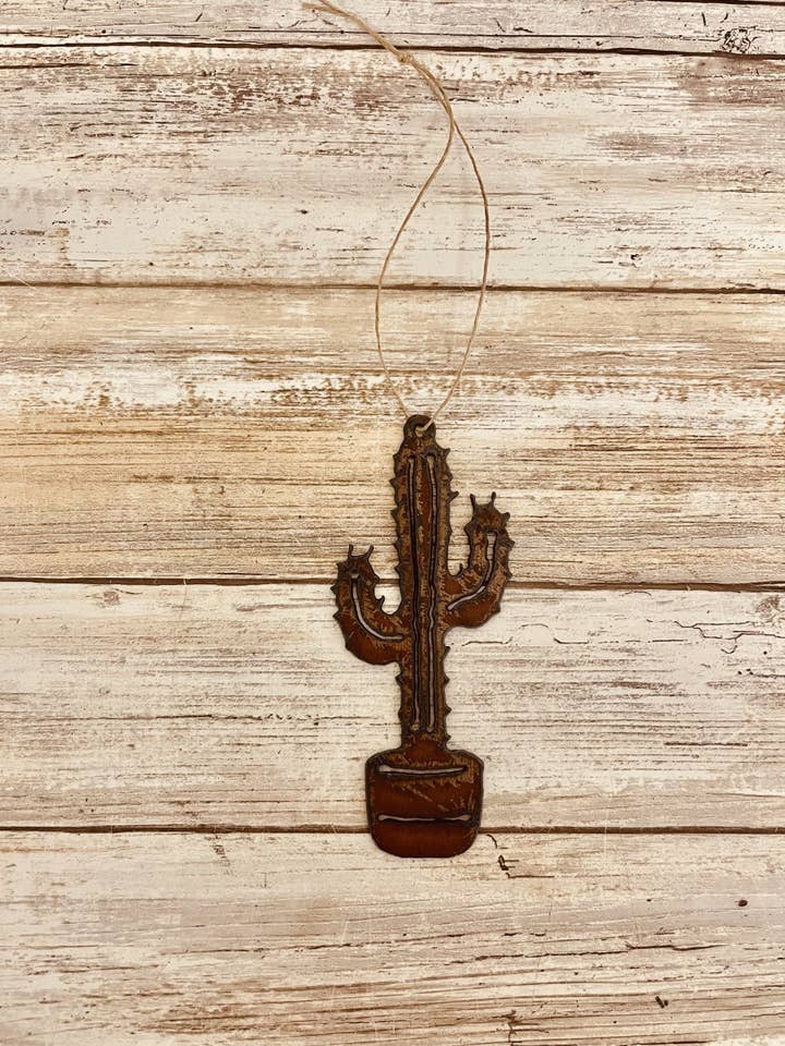 Potted Emporium Saguaro Cactus Desert Ornament for wholesale by Universal Ironworks USA