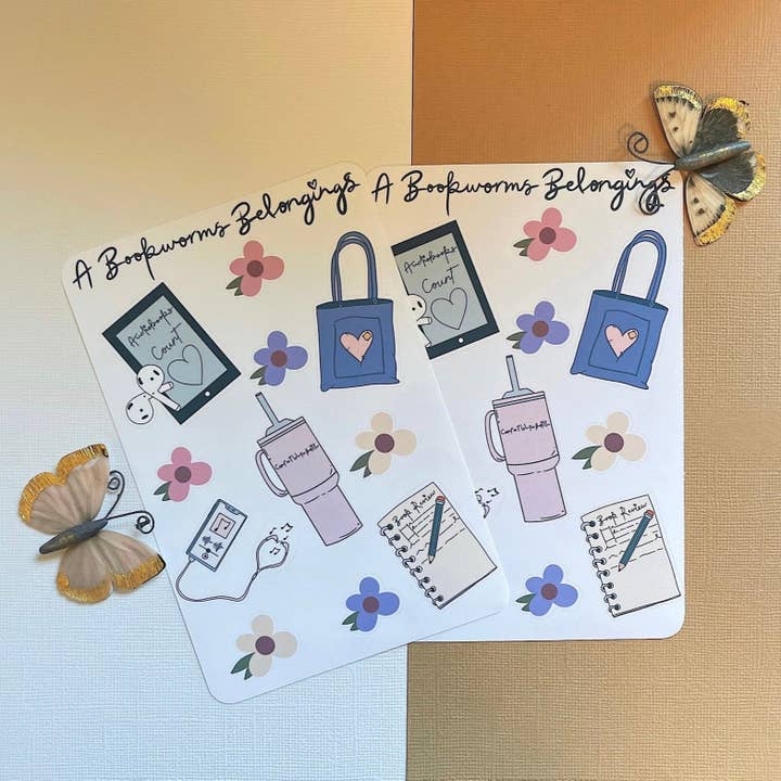 Klistermærkeark til bogelskere, læser, boghandel, bibliotek, kindle for engroshandel hos KSDESIGNS