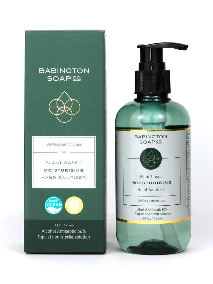 Award winning 2-in-1 plant-based sanitizer - Lemongrass for wholesale by Babington Soap Co.