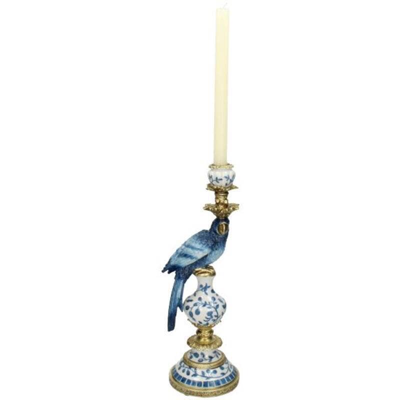 Trendhero.nl/b2b - Wholesale Candle Holder - Candle Holder - Dutch Blue Parrot ↑ 40 cm3