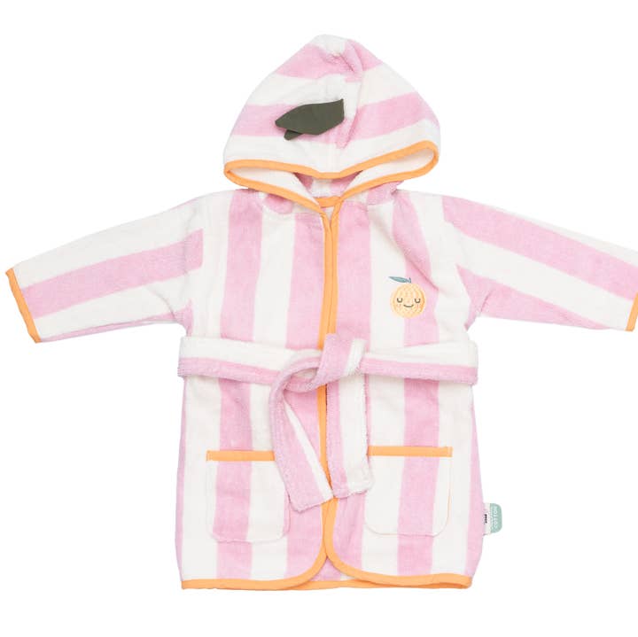 Peignoir bébé en coton éponge Mandy Mandarine pour la vente par the cotton cloud