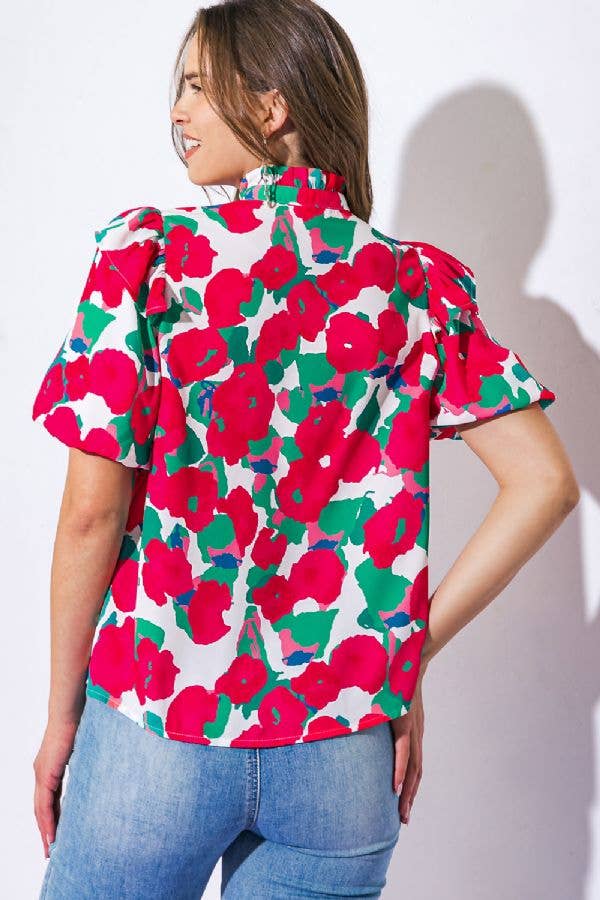 IVORY A printed woven top-IT12152 for wholesale on Faire2