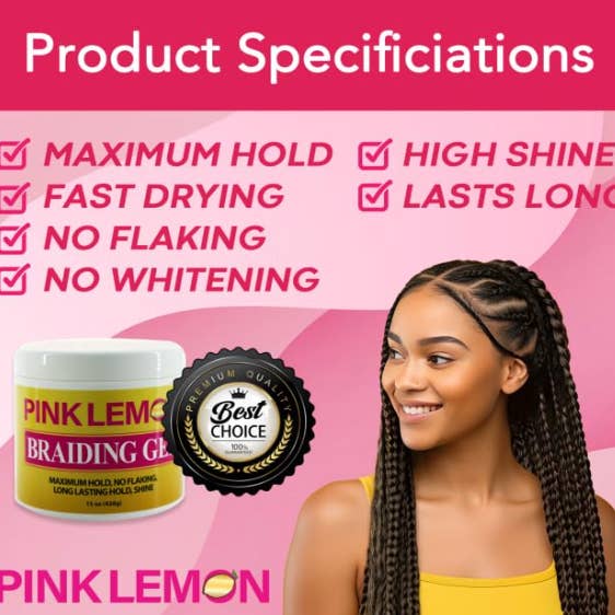 Majestic Wholesale - Wholesale Hair Styling Gel/Mousse - BELLATIQUE PINK LEMON BRAIDING GEL 15OZ2