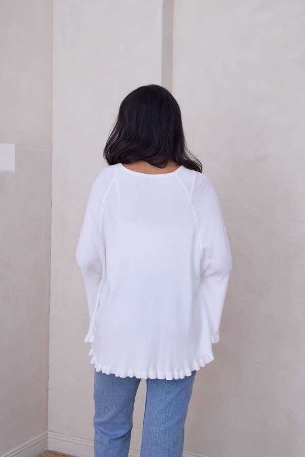 SAACHI - Wholesale Poncho - Women's - Talia Ruffled Hem Poncho Sweater30