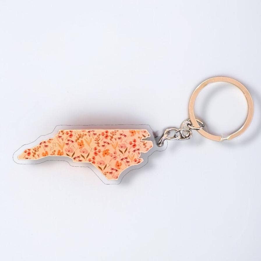 Positively North Carolina - Wholesale Keychain - Women's - North Carolina Floral Keychain & Bag Charms for Women1