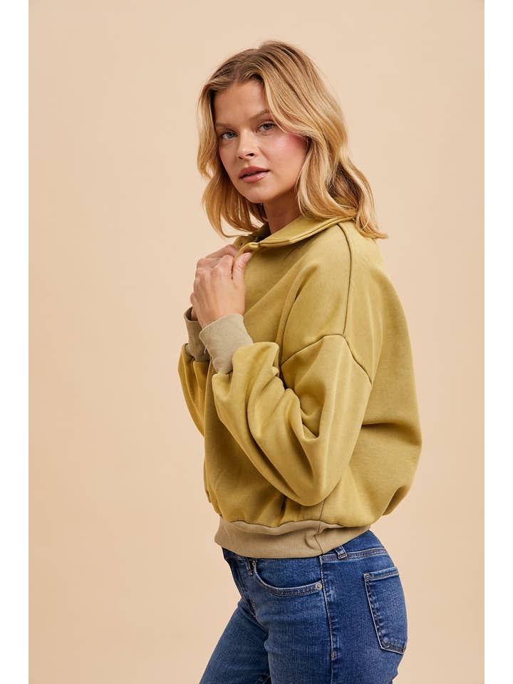 In Loom - Wholesale Sweatshirt - Women's - CROPPED POLO PULLOVER13