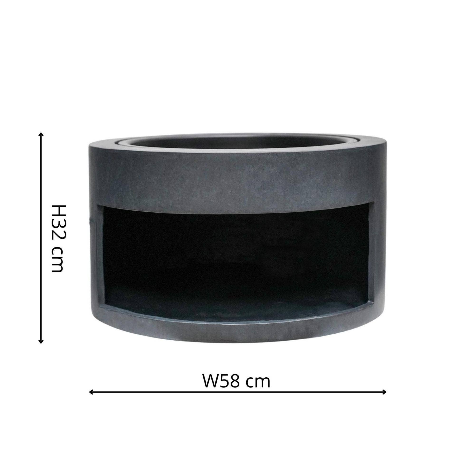 Ivyline – Großhandel Feuerstelle – Feuerschale aus Stahl und runde Fibrelay-Konsole1