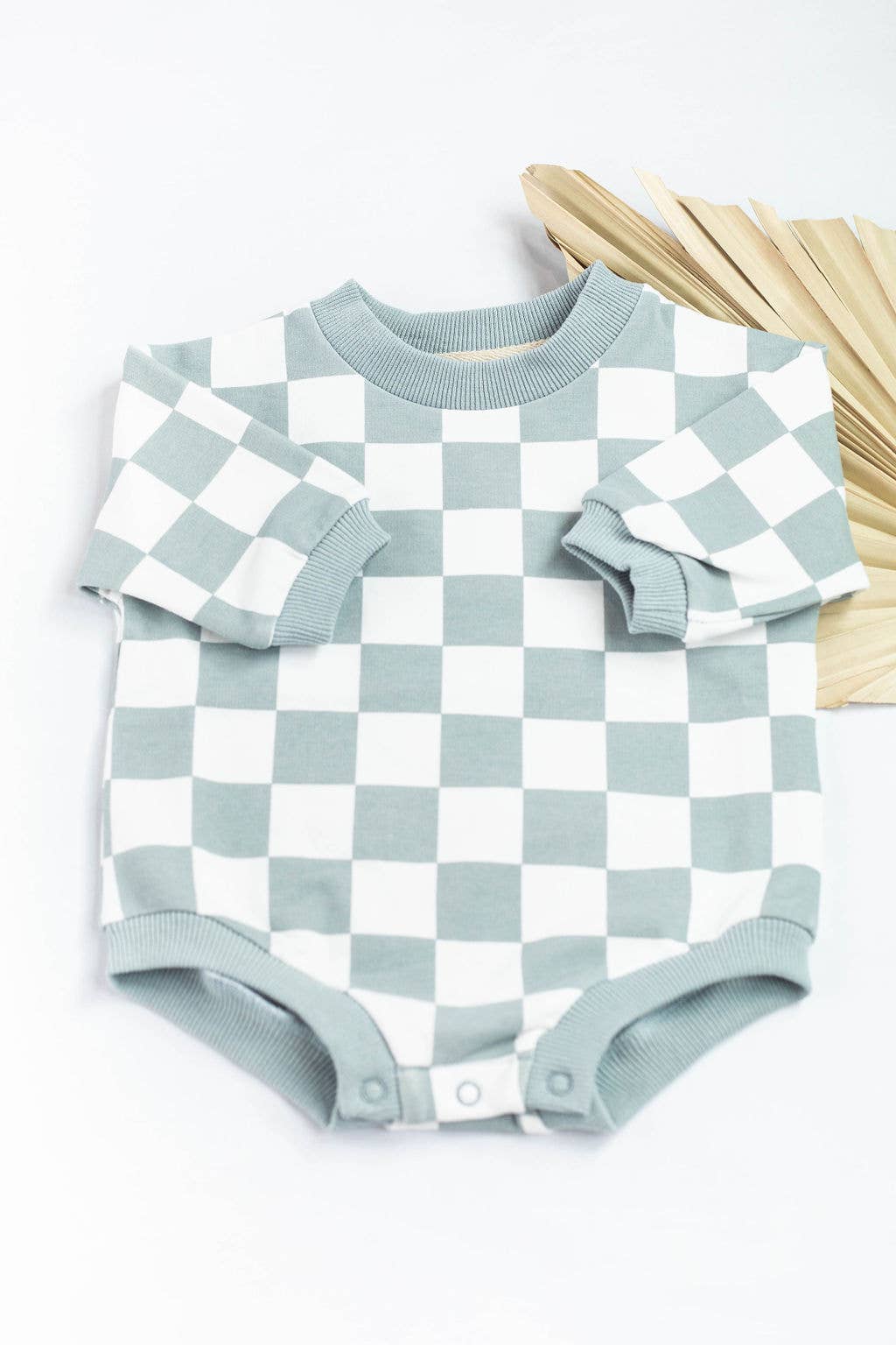 Little Organic Co – wholesale Bodysuit (non-footed) – Baby – Oversized organic checkered - Bubble Baby Romper2