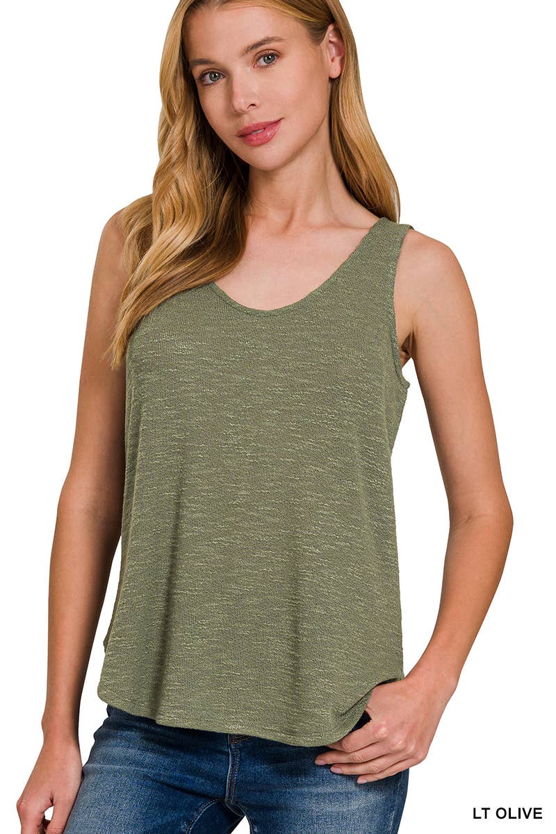 42POPS - Wholesale Tank Top - Women's - ,..SI-26300 Sleeveless Double Scoop Neck Tank Top10
