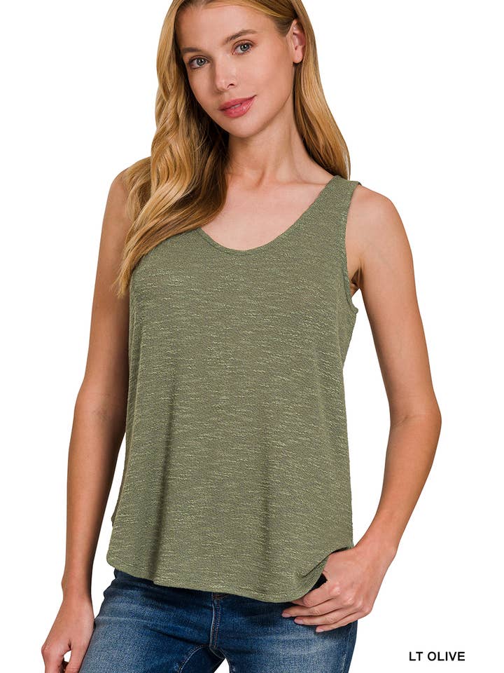 42POPS - Wholesale Tank Top - Women's - ,..SI-26300 Sleeveless Double Scoop Neck Tank Top10