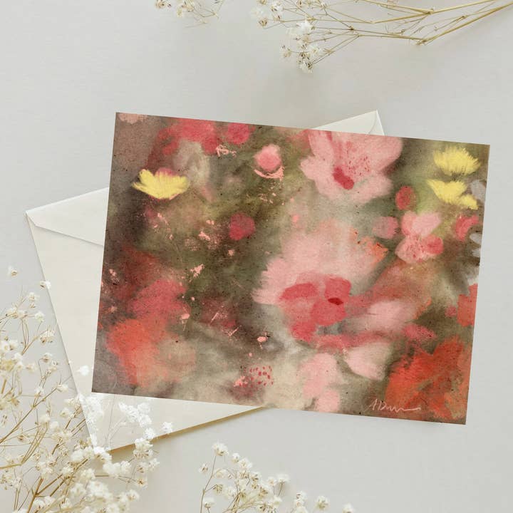 Anna DiVito Studio - Wholesale Everyday Greeting Card - PINK ROSY HUE CARD | FLORAL GREETING CARD | BLANK CARD1