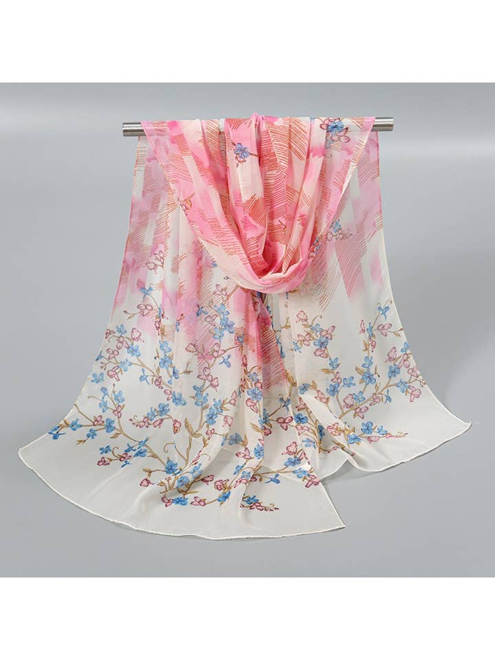 Scarvii - Lichte Sjaal met Bloesemtakprint voor wholesale door Funkyrel® Atzbranding Limited