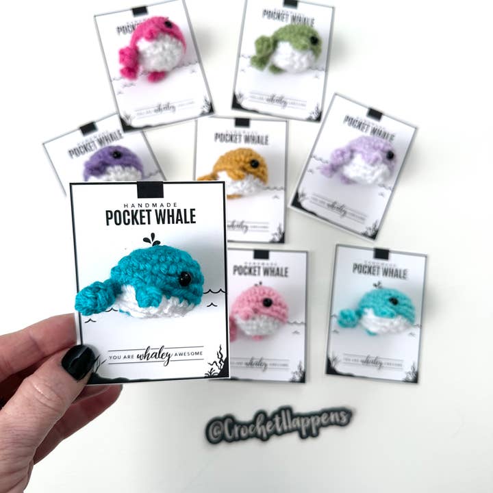 Crochet Happens - Wholesale Stuffed/Plush Toy - Kids & Baby - Pocket Whales - Set of 8 - Made to Order0