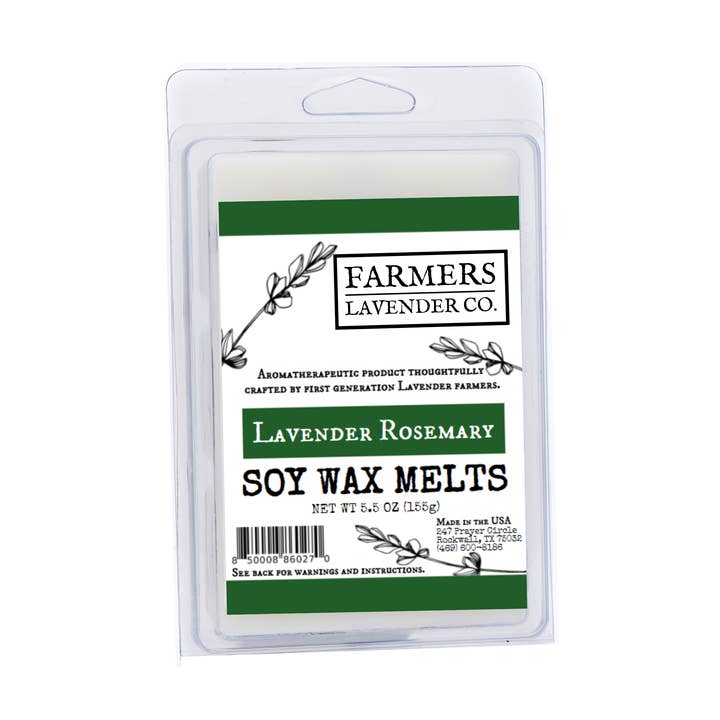 Cialde di cera di soia alla lavanda e rosmarino per la vendita all'ingrosso da parte di FARMERS Lavender Co.