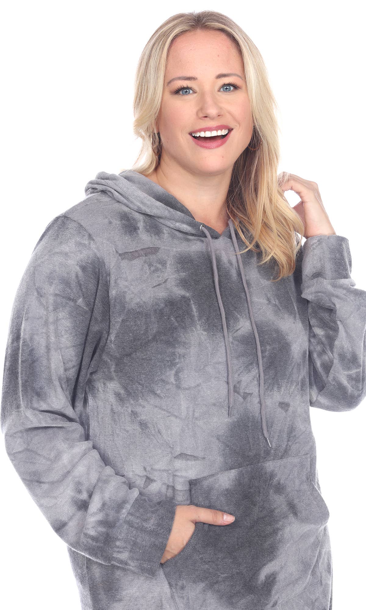 WHITE MARK – Vestido - Mulher por atacado – Vestido de moletom com capuz Plus Tie Dye3