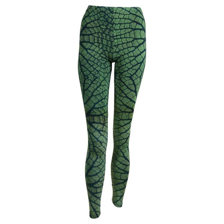 Batik Aridity green-poison green leggings for wholesale by Tribal Trade GmbH