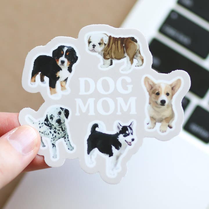 Autocolante Durável e Impermeável "Dog Mom" para Portáteis e Garrafas #2 por atacado de The Sticker Shop