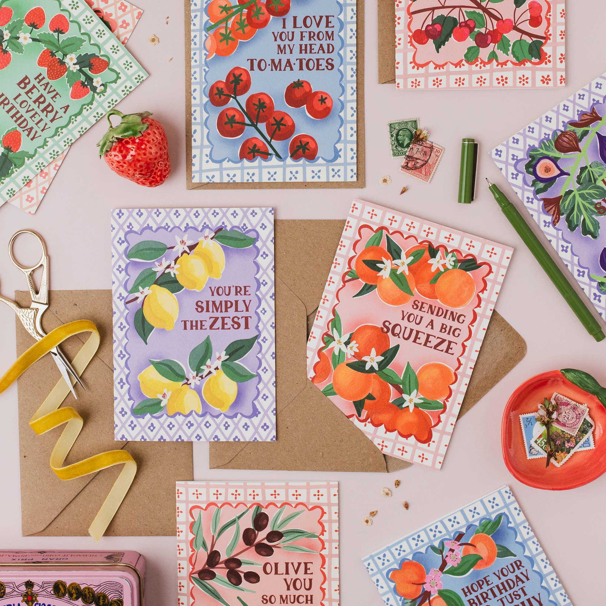 Jessie Maeve Studio - Wholesale Valentine's Day Card - Olive You So Much Valentine's Card - A6 Elegant Texture Card4