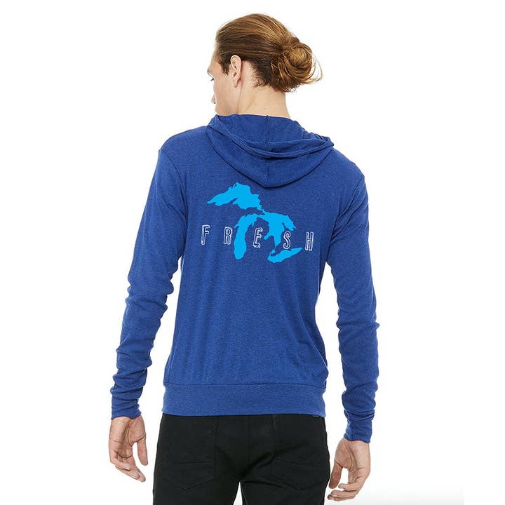 Fresh Lightweight Zip-Up Hoodie for wholesale by MI Coast