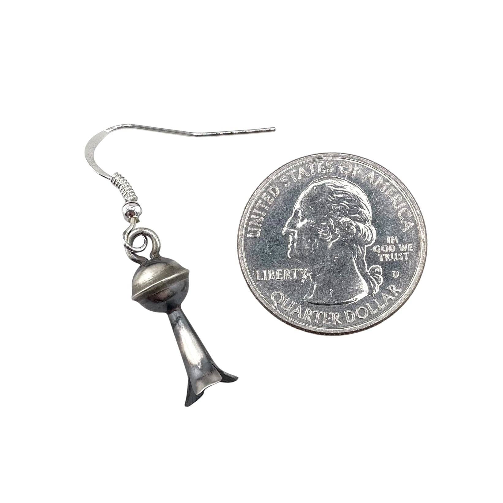 Select Lines - Wholesale Dangle Earrings - Lenora Garcia Sterling Silver Navajo Squash Blossom Short Dangle Earrings2