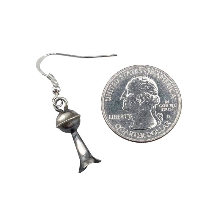 Select Lines - Wholesale Dangle Earrings - Lenora Garcia Sterling Silver Navajo Squash Blossom Short Dangle Earrings2