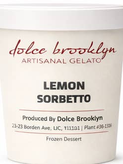Lemon Sorbetto Pint (v) for wholesale by Dolce Brooklyn