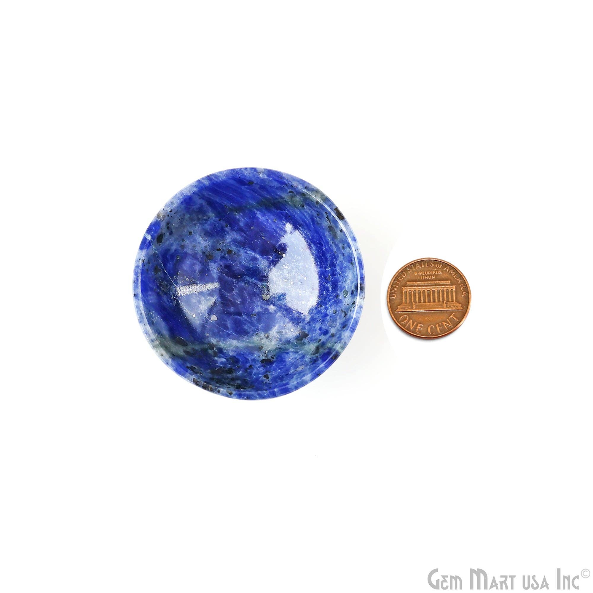 GemMartUSA – wholesale Decorative plate/dish/bowl – Natural Lapis Mini Carved Gemstone Bowl Cup 2 inch4