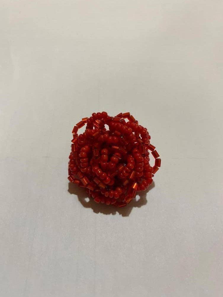 Bijondo - Wholesale Cocktail/Statement Ring - Elegant Glass Bead Flower Ring, costume jewelry11