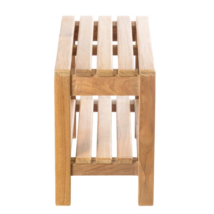 Banc de douche en teck Coach 24" (60 cm) avec étagère pour la vente par ARB Teak & Specialties