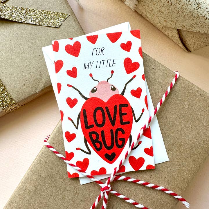 Yeppie Paper - Vendita all'ingrosso Biglietti per San Valentino - Mini biglietto di auguri Love Bug per San Valentino