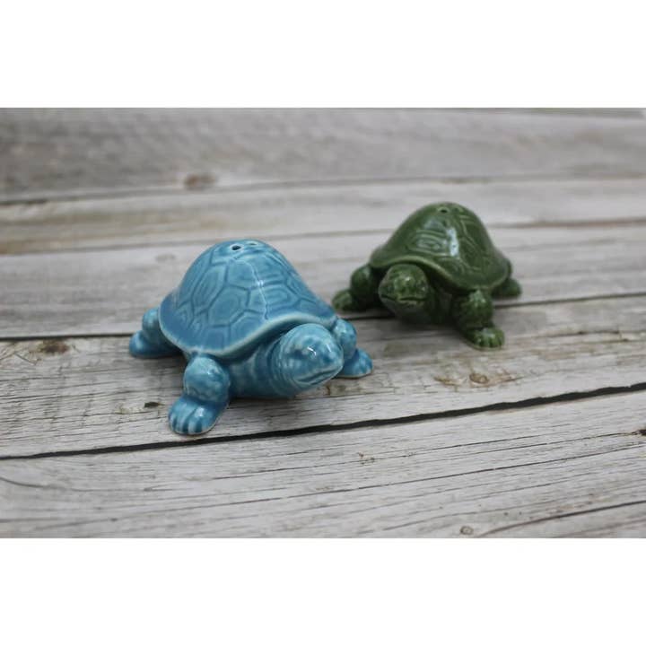 Orlando Warehouse84 - Wholesale Decorative Figurine - Ceramic Turtle Companions, Turtle Salt & Pepper Shaker Set