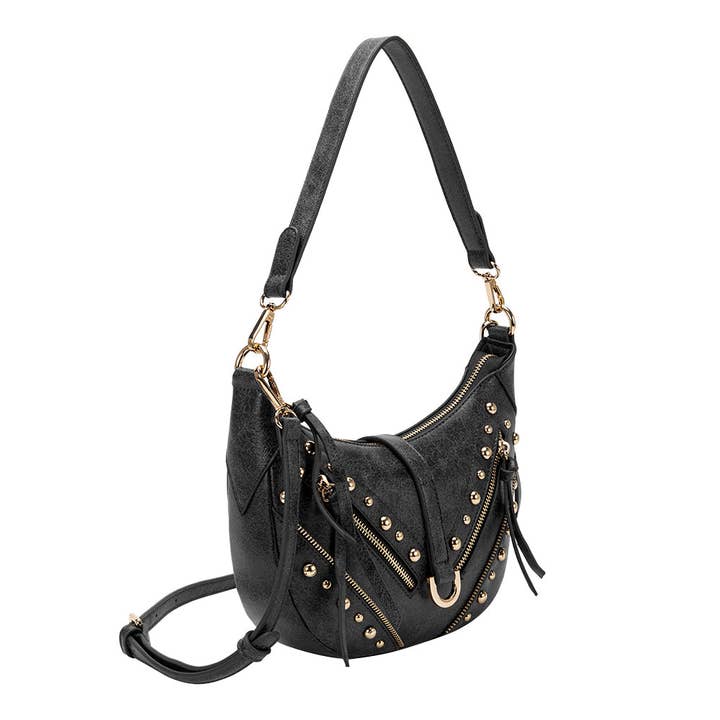 Melie Bianco - Wholesale Shoulder Bag - Women's - Maeve Black Recycled Vegan Shoulder Bag